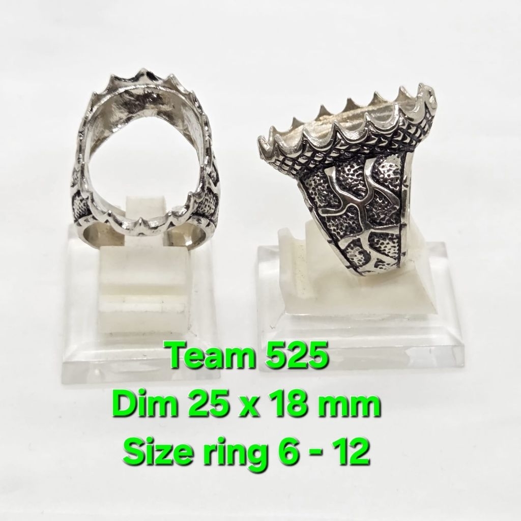Ring emban kwanjing cirebonan dim 25x18 cakar motif / emban pirus alpaka super 525 eceran
