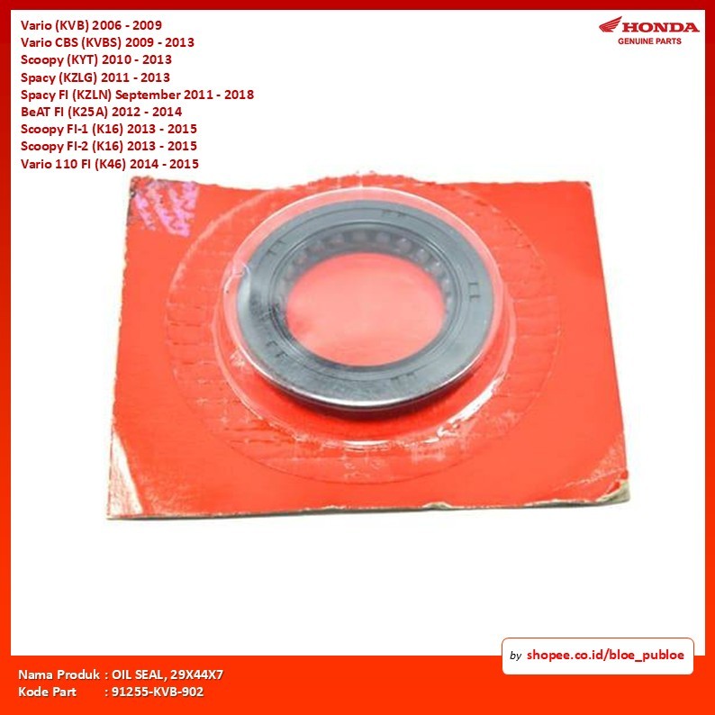 Seal As Roda Belakang 29x44x7 Honda Vario/OIL SEAL, 29X44X7/91255KVB902