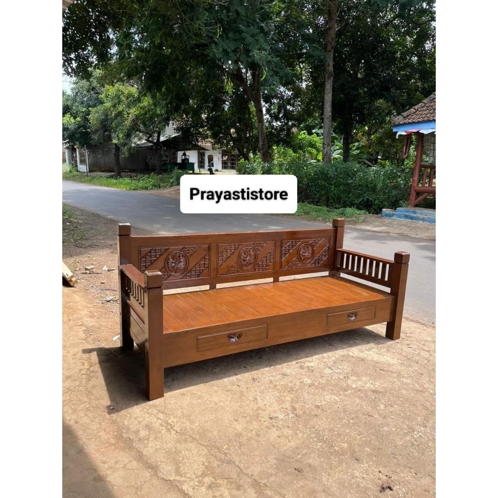 Bangku Bale Bale Kayu Jati Bangku Minimalis Jati Bale Bale Jati