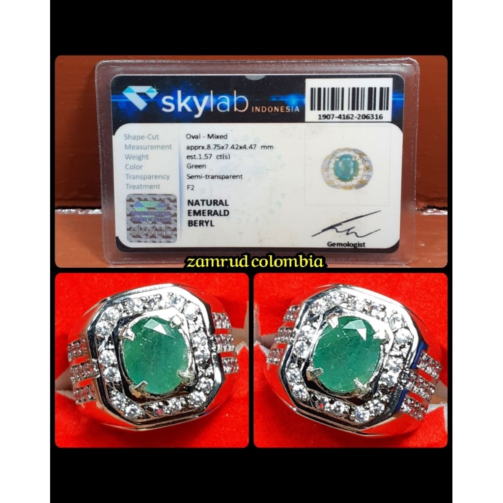 permata jamrud colombia kristal + memo sky lab