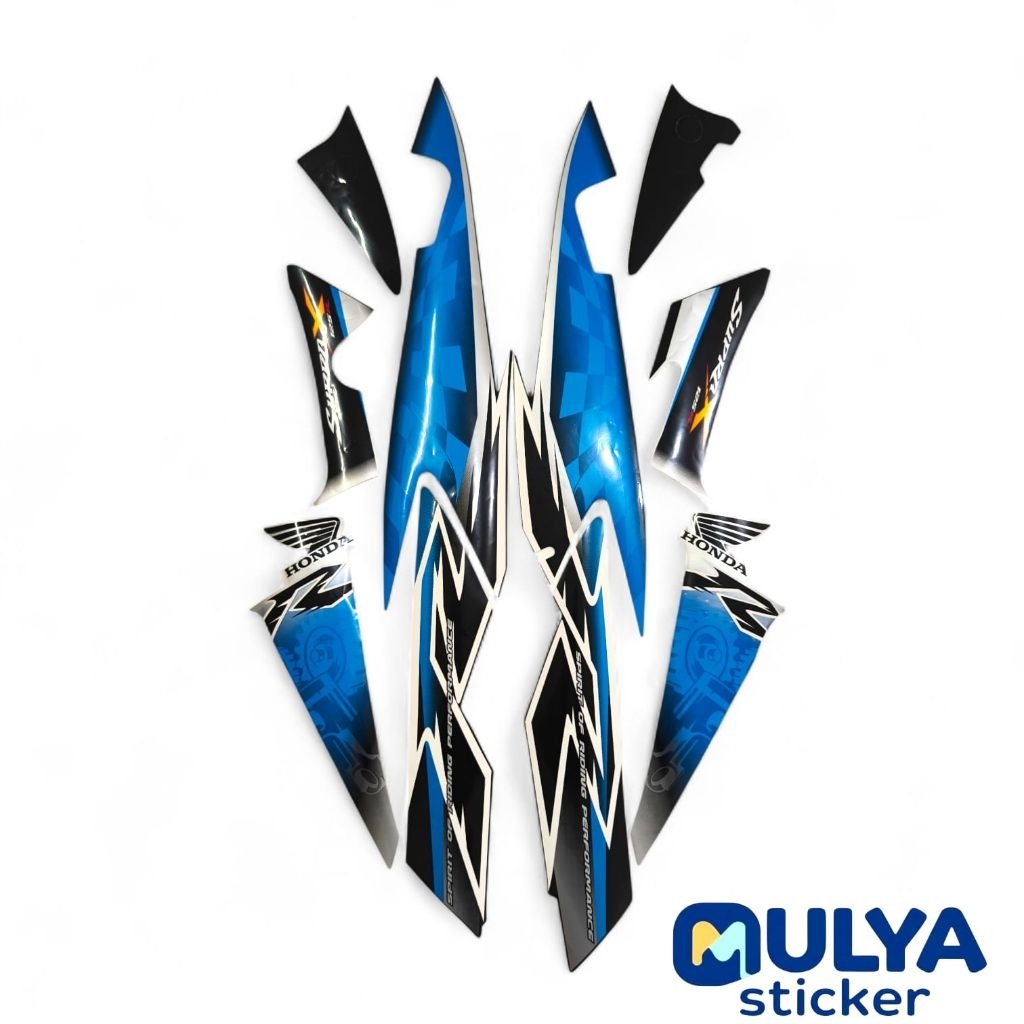 Striping Supra X 2008 | Stiker Body Honda Supra X 125 2008 | Desain Sporty Racing | Bahan Vinyl Teba