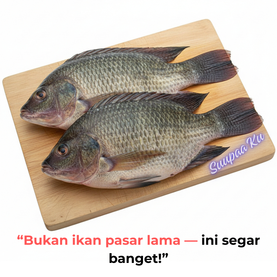 Ikan Mujair Segar Fresh, Bersih, Siap Masak Goreng & Bakar, Kirim Instan