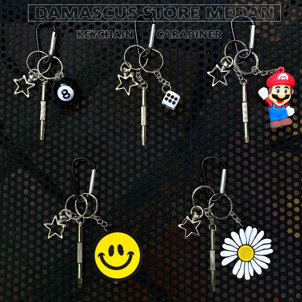 [PROMO] Carbiner Keychain Gantungan Kunci Y2K kalcer skena Gantungan kunci motor - damascus
