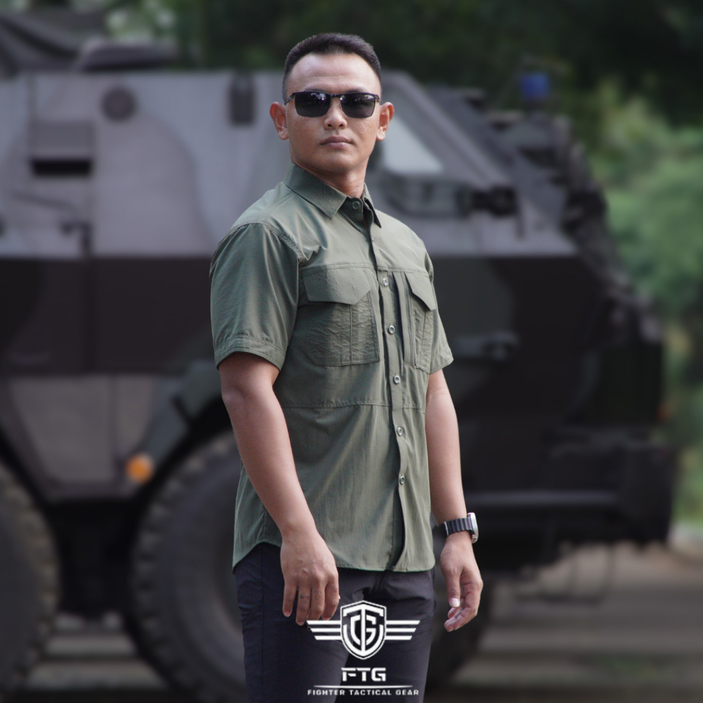 FIGHTER TACTICAL kemeja Lengan pendek tactical paspampres Baju outdor lapangan