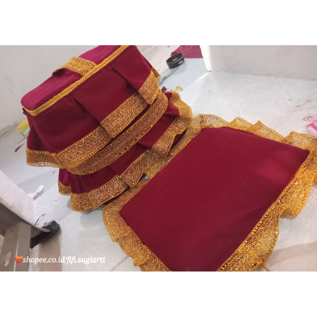 kursi/dingklik sinden 1 set dengan bantal lutut