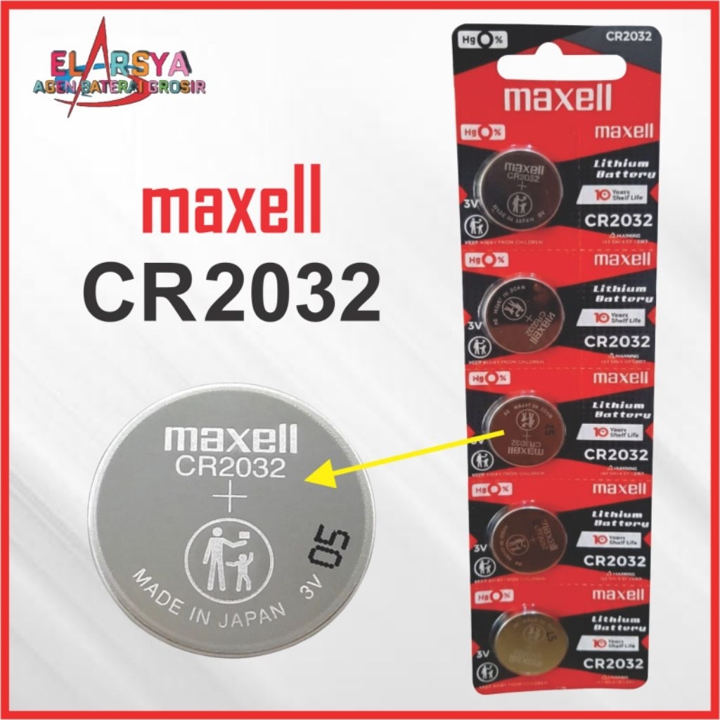 Baterai CR2032 Original Maxell batre cr2032 3 Volt