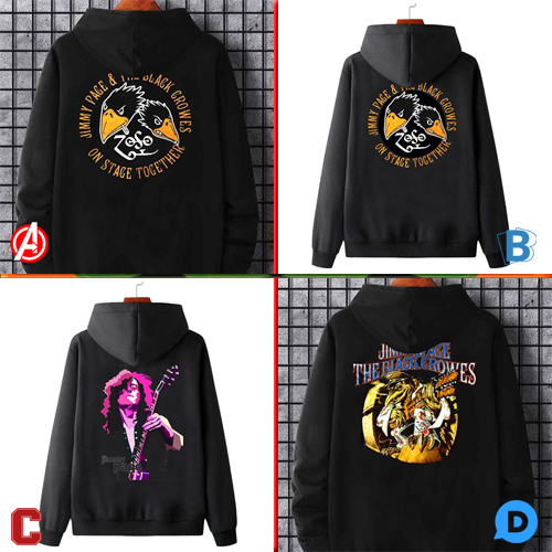 Sweater Jimmy Page's And The Black Crowes Hoodie Casual Unisex Bahan Cotton Fleece [Bisa COD]