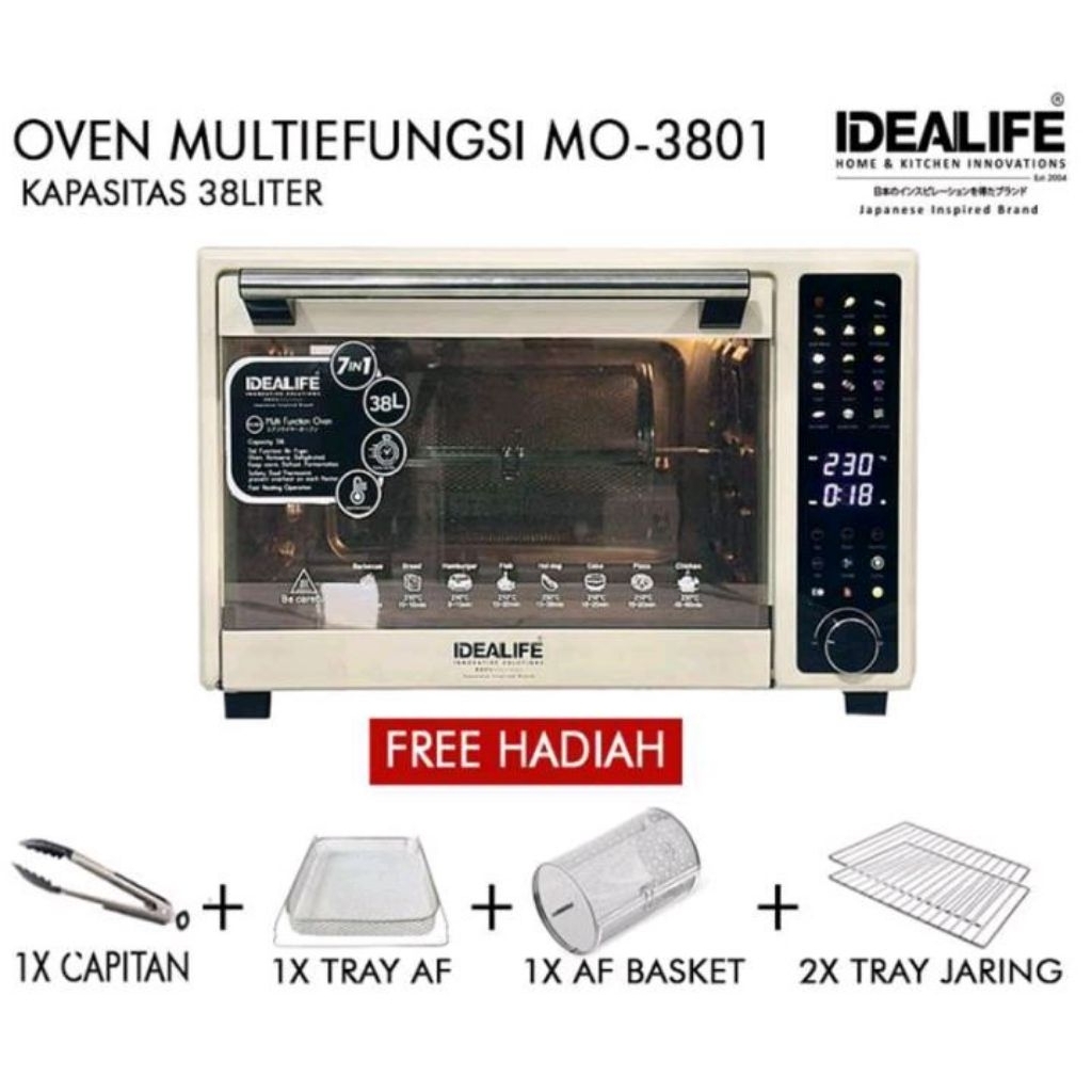 Idealife Oven Listrik 38 Liter MO-3801