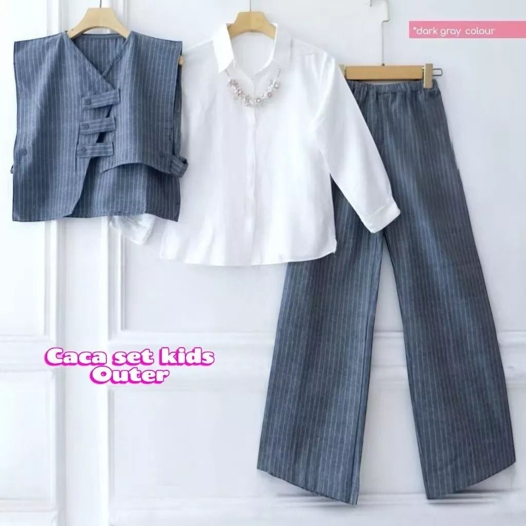 CACA SET KIDS 3 IN 1 (7THN-15THN)// RAYON MIX KATUN// SETELAN ROMPI ANAK//ONE SET ANAK REMAJA//