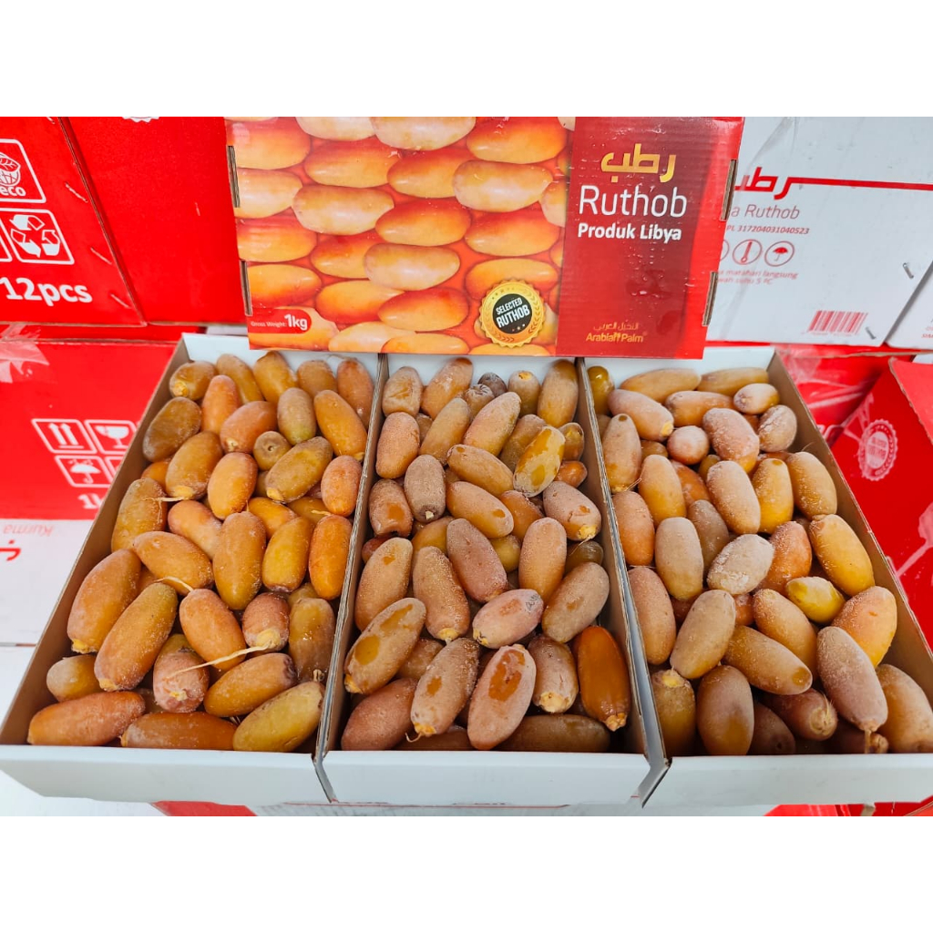 Kurma Ruthob Libya Fresh | Ruthob Libya 1Kg | Ruthob Arabian Palm | Ruthob Setengah Matang Beku