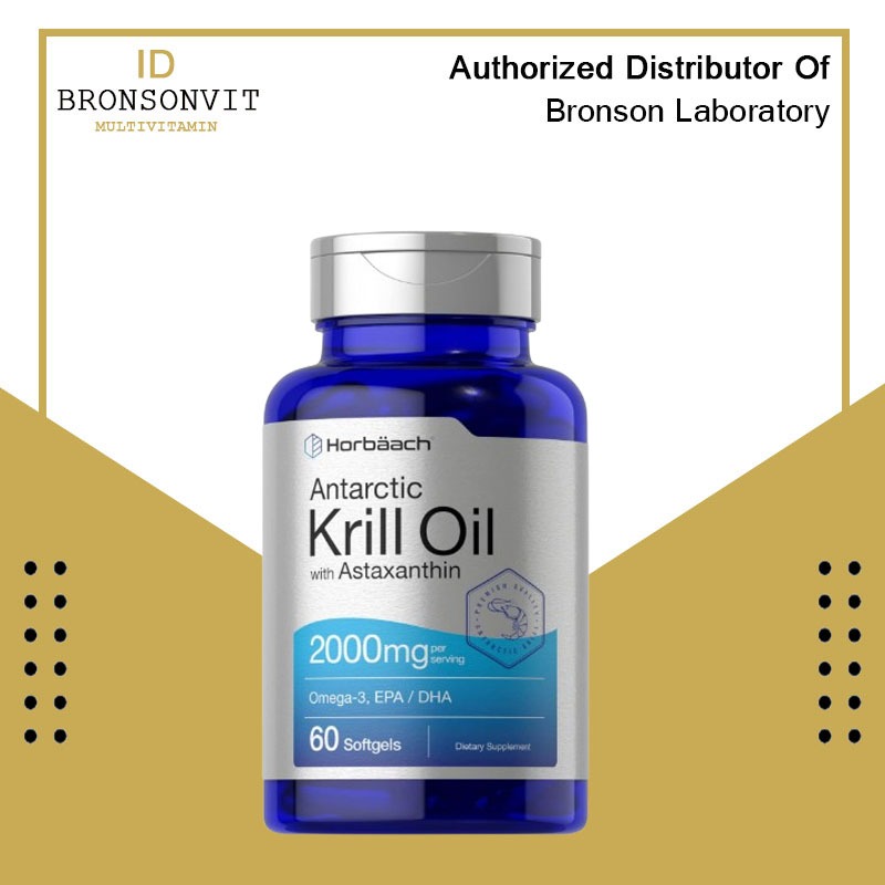 Horbaach Antarctic Krill Oil 2000mg Omega-3 EPA DHA with Astaxanthin 60 Softgels