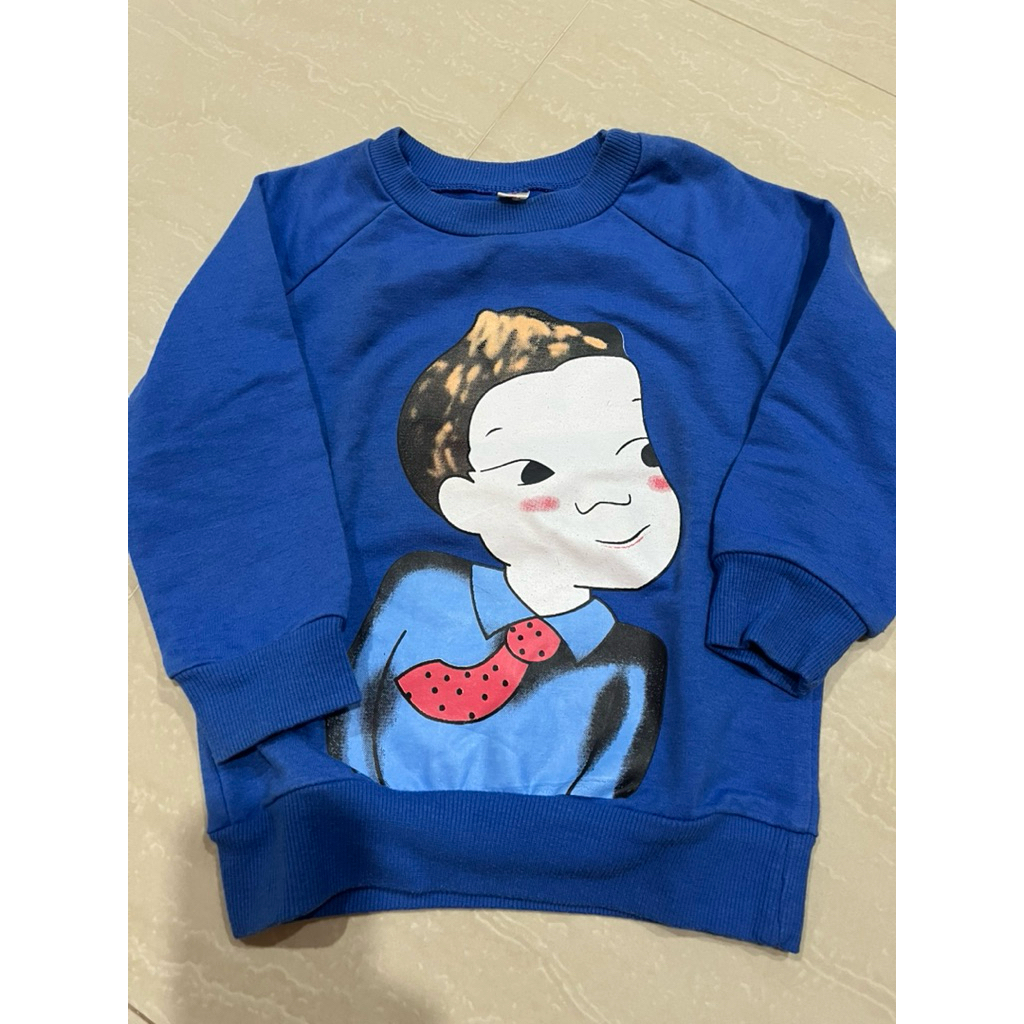 kaos sweater/lengan panjang anak warna biru
