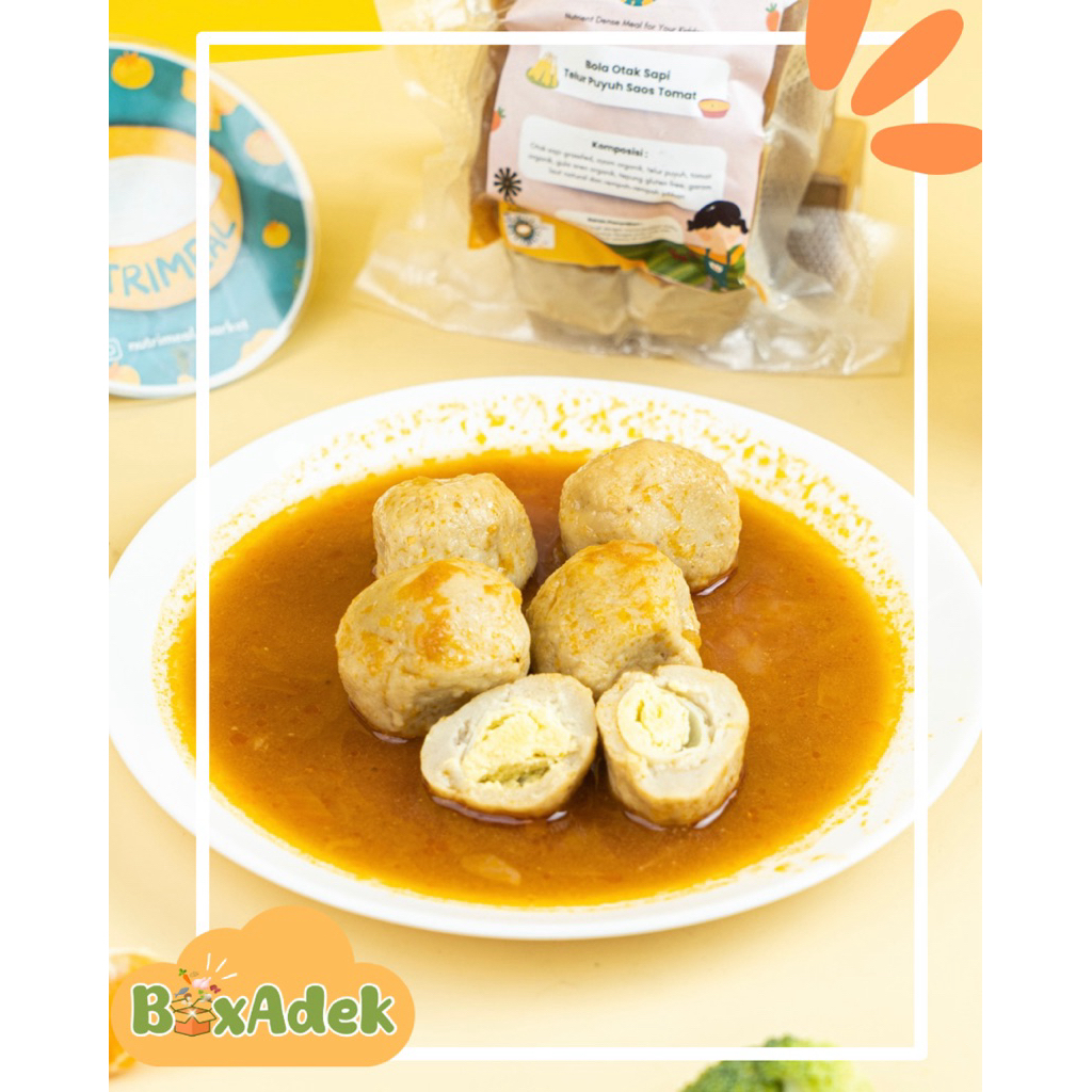 Bola Otak Sapi Telur Puyuh Saus Tomat | Otak Sapi Grassfed | Organik