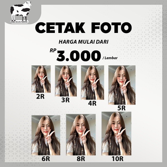 Cetak Foto 2R,3R,4R,5R,6R,8R,10R (PLAROID - 5.6x8.9cm  s/p 25.4x30.5cm) Fujifilm Paper / Kertas