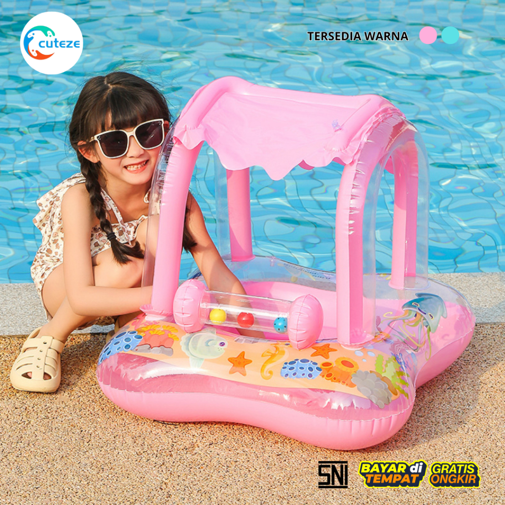 Pelampung Balon Berenang Alas Cincin Tirai Bel Alas Cincin Tiup PVC Air Cincin Renang Bayi