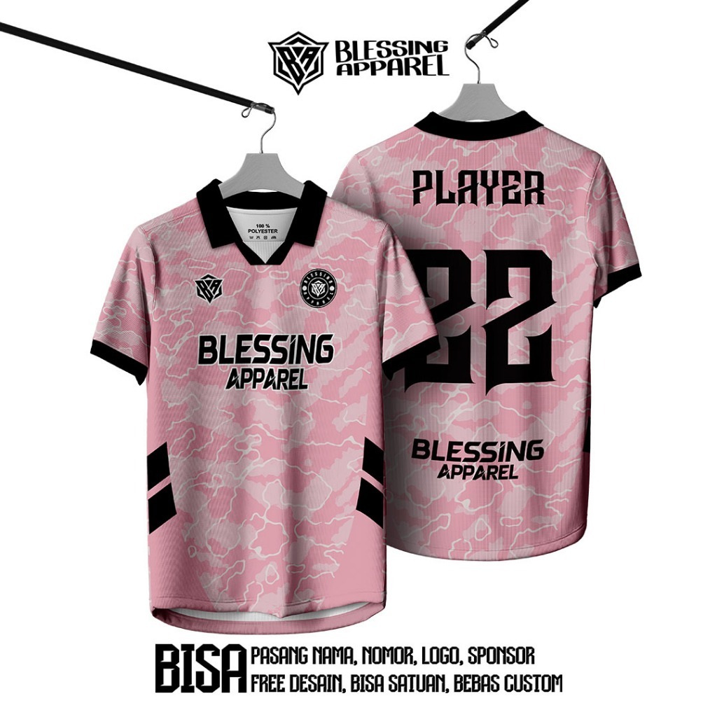 JERSEY BAJU FUTSAL SEPAKBOLA CEWEK / JERSEY CUSTOM PINK DESAIN SENDIRI