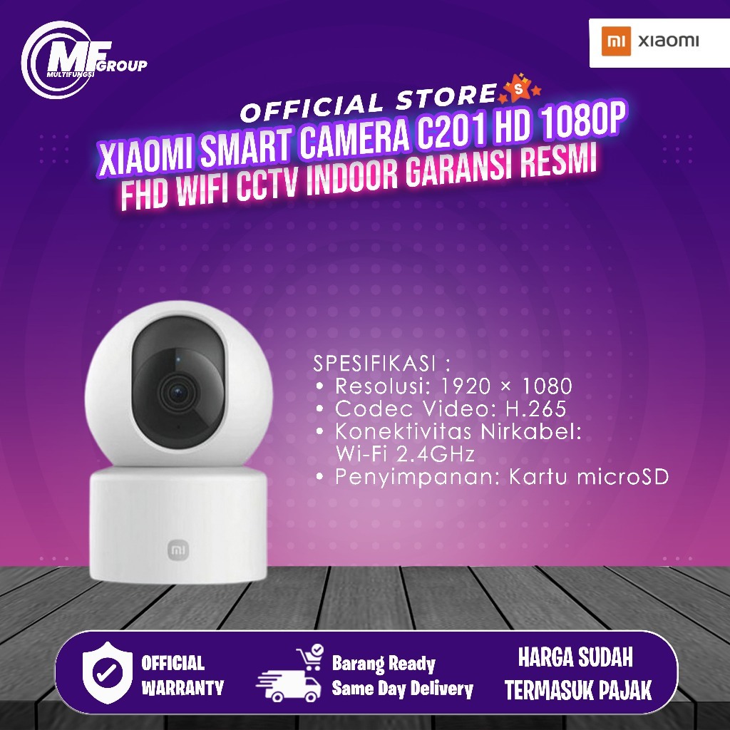 Xiaomi Smart Camera C201 (Pengganti C200)  HD 1080p FHD WiFi CCTV Indoor Garansi Resmi