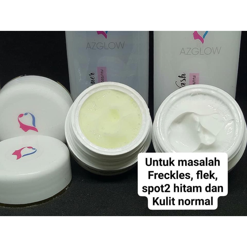 cream siang/malam/sabun/toner normal azglow makassar