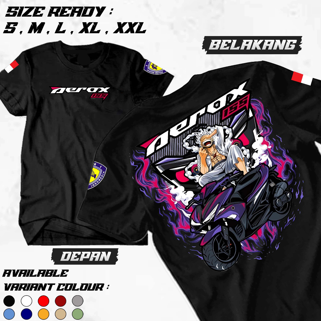 STARLIGHTKAOS Kaos Distro AEROX 155 Matic Mania Katun Sablon Print Pria Wanita Multiwarna