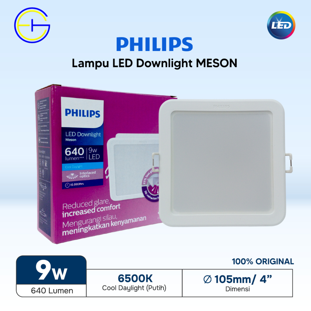 Varian Lengkap Lampu LED Downlight MESON Kotak Philips (9 Watt, 13 Watt, 17 Watt)