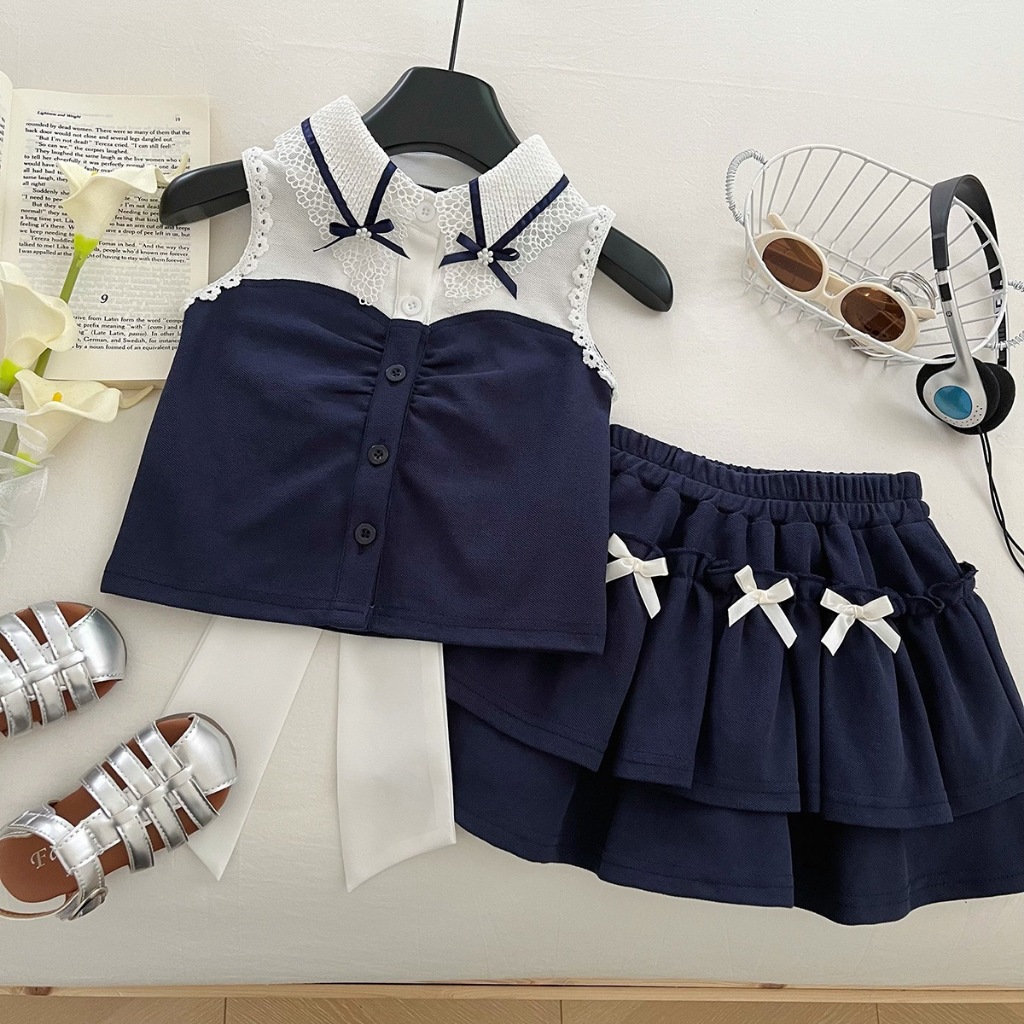 RYUTA setelan pita rok celana anak perempuan 1-10 tahun/ setelan korea anak cewek