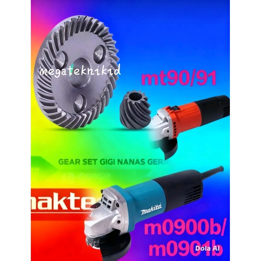 Gear Gigi Nanas Maktec Mt90/mt91 Gear Set Gerinda Maktec