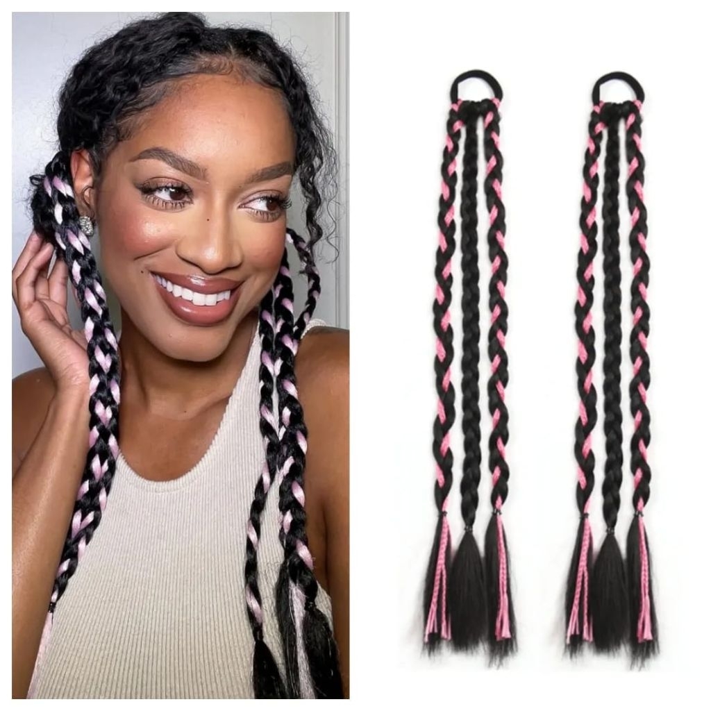 GRIYA REMA Rambut Kepang Korean Style Rambut Sambung Kepang Rambut Kepang Ponytail Rambut Sambung Ke