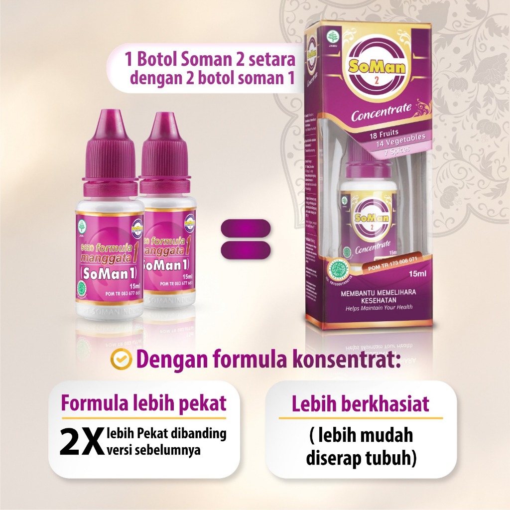 Soman 2 Concentrate - 39 Jenis Herbal Jamu Tetes Konsentrat - 100% Original
