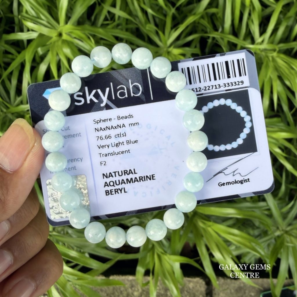 Gelang Batu Natural Aquamarine Beryl Include Memo