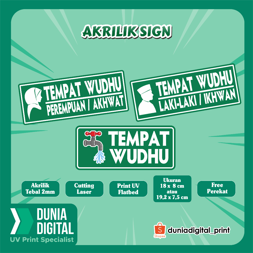 TULISAN AKRILIK TEMPAT WUDHU
