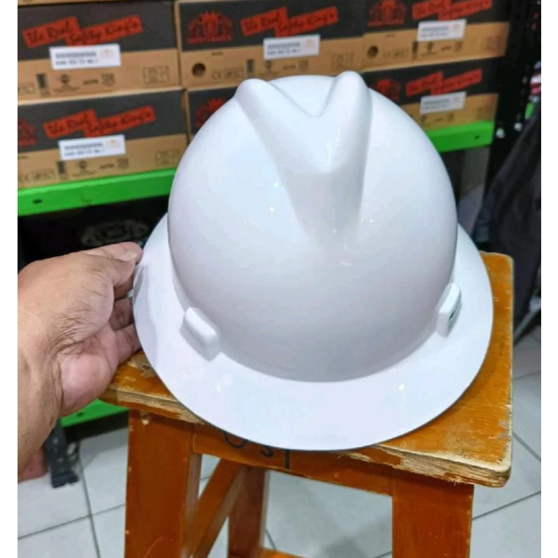Helm Safety MSA Full Brim Fastrack warna Putih Safety Helmet MSA FullBrim Lokal