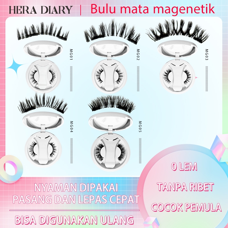 [READY STOCK] Bulu Mata Magnet Magnetic Eyelashes Tanpa Lem No Glue Bebas Lem Alami Natural Look 3 D
