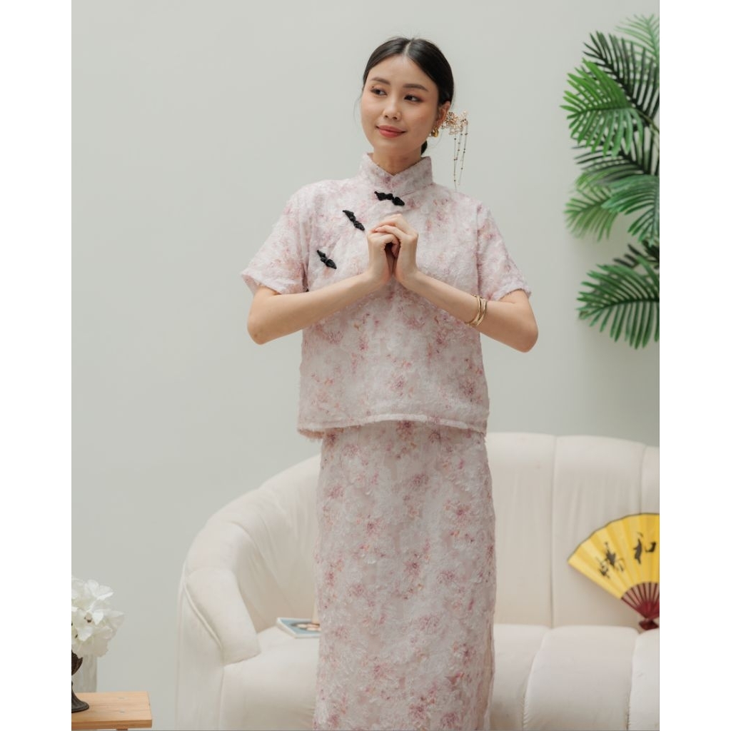 SETELAN WANITA/IMLEK/CNY SET - MEIHUA CHEONGSAM SET