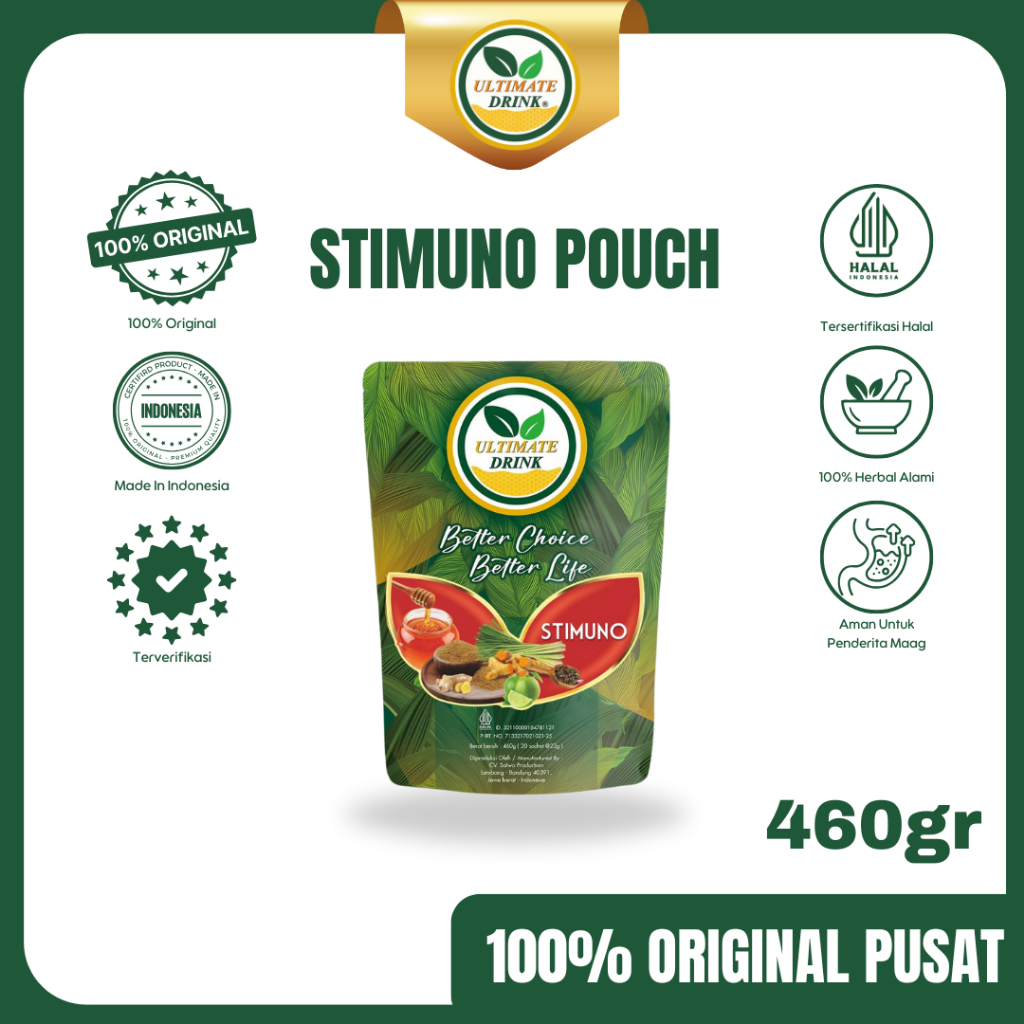 ULTIMATE DRINK - Stimuno Kemasan Pouch (isi 20 pcs sachet) Praktis Tinggal Seduh