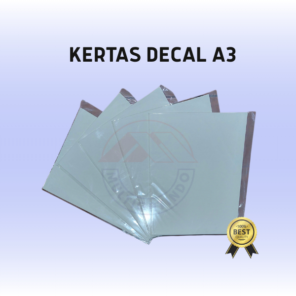 Kertas Decal Transparant A3, Water Slide Paper Isi 10 Lembar
