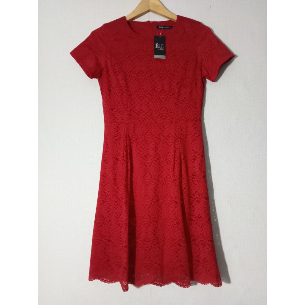 Eprise - Dress Brokat Merah Size S