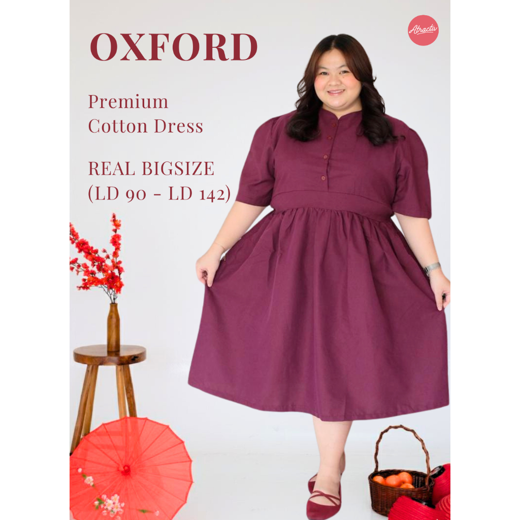 ATRACTIV Dress Katun Premium Big Size LD120 130 135 142 150 Dress Big Size Hitam