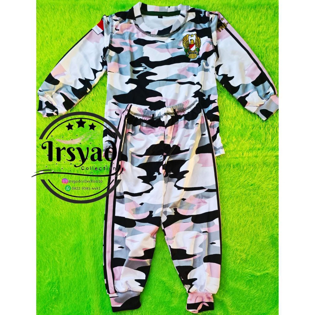 Baju loreng lengan panjang anak wanita bahan jersey 3-4 tahun