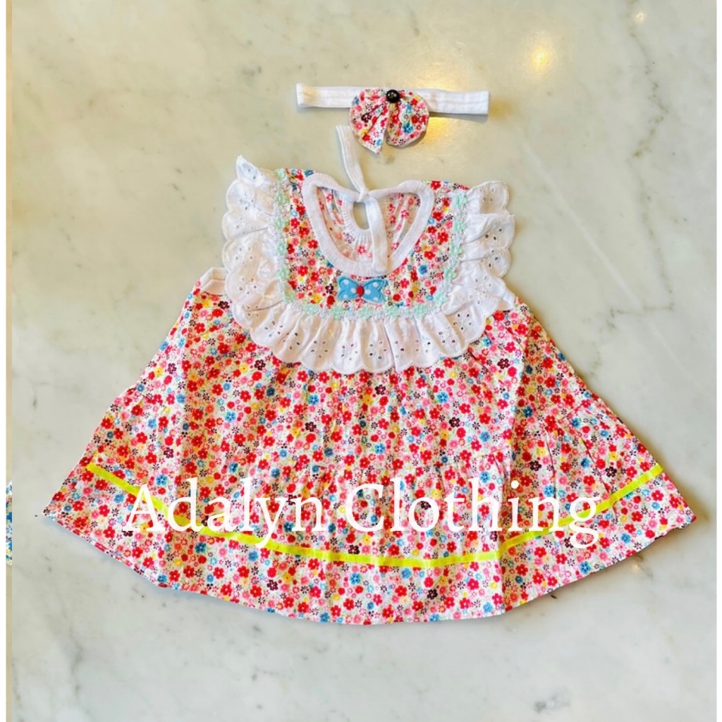 Adalyn Clothing - GRATIS bando Dress Bayi Perempuan / Baju Bayi Perempuan / Baju Bayi Import / Dress