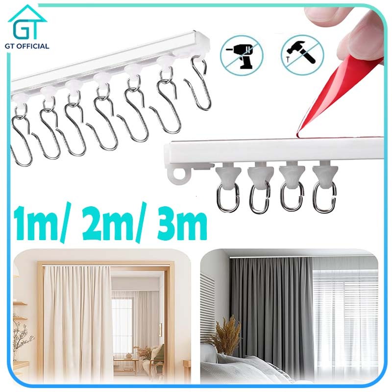 [Aksesoris Gratis]Rel Gorden Jendela Full Set Rel Tirai Gantung Rel Gorden Fleksibel PVC Rel Gorden 