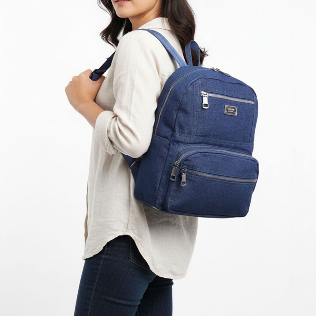 Tas Ransel Wanita Denim Backpack Multifungsi Levis