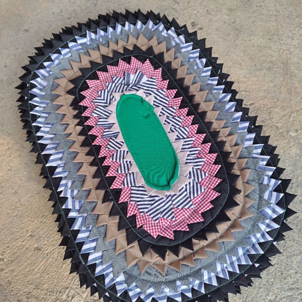 Keset Kain Perca - Motif Acak, Jahitan Kuat, Tahan Lama-Keset contong jumbo