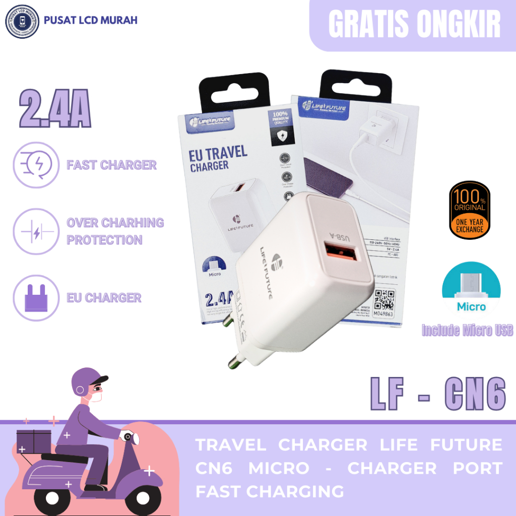TRAVEL CHARGER LIFE FUTURE CN6 MICRO - CHARGER PORT FAST CHARGING