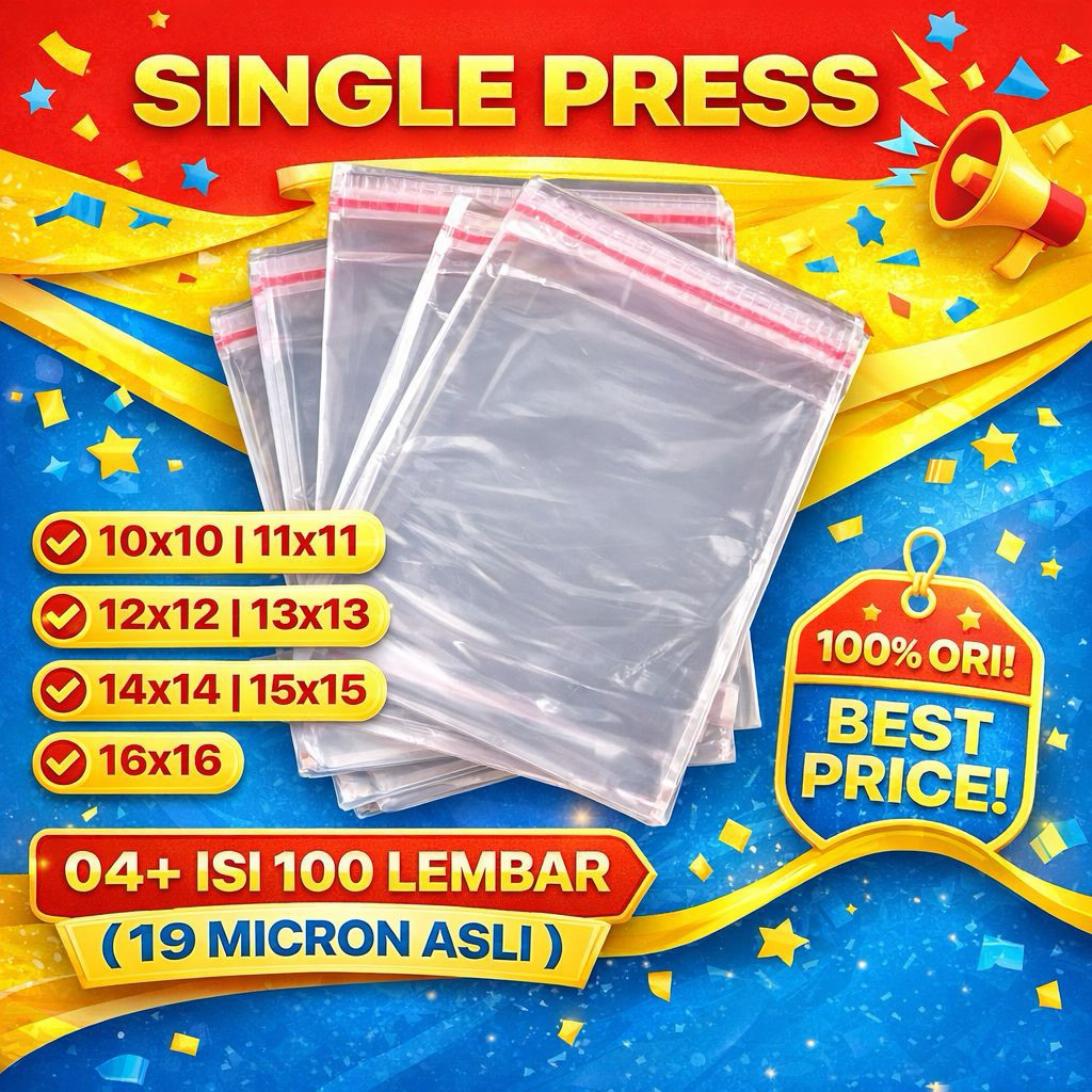 PLASTIK OPP PREMIUM 10x10 11x11 12x12 13x13 14x14 15x15 16x16 17x17 04+ 19 MICRON | PLASTIK OPP ROTI