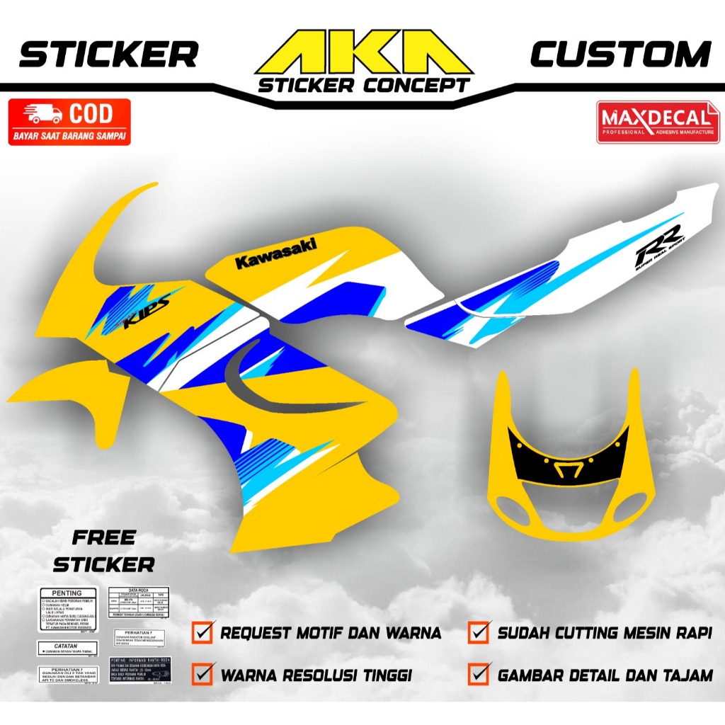 Sticker striping Kawasaki Ninja rr old motif serpico transparan (bisa request)