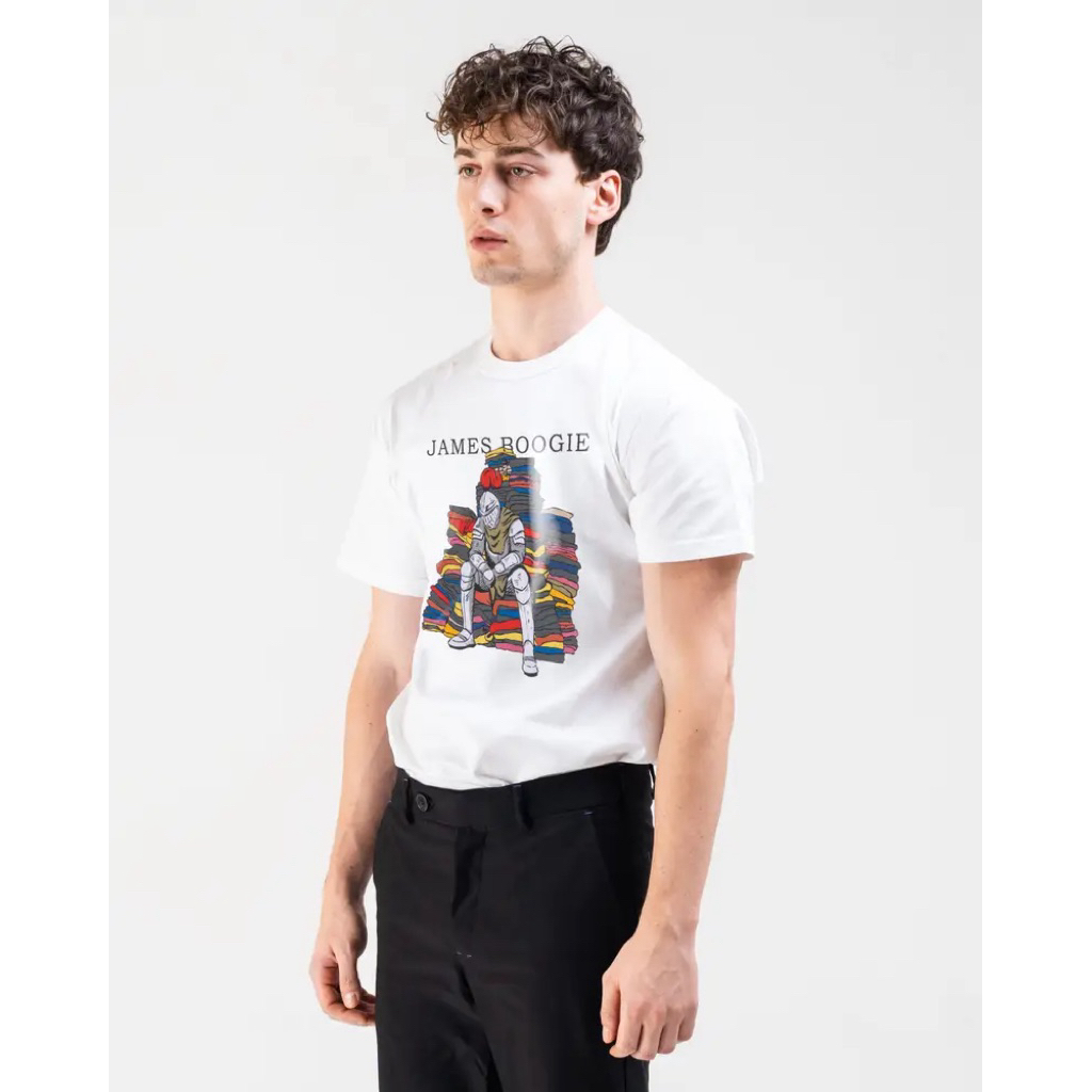 kaos tshirt JAMES BOGIE fancy knight white