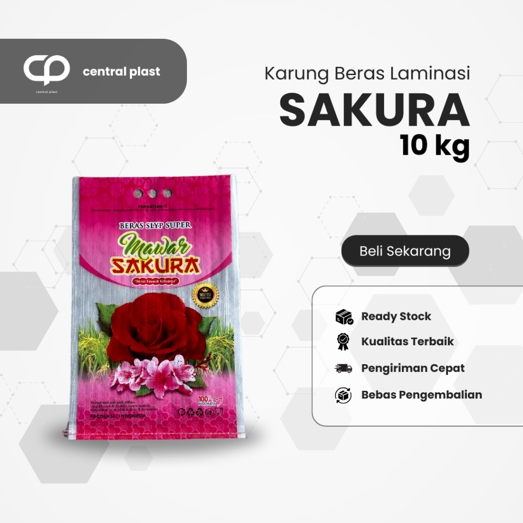Karung Beras Laminasi 10 kg Cap Sakura