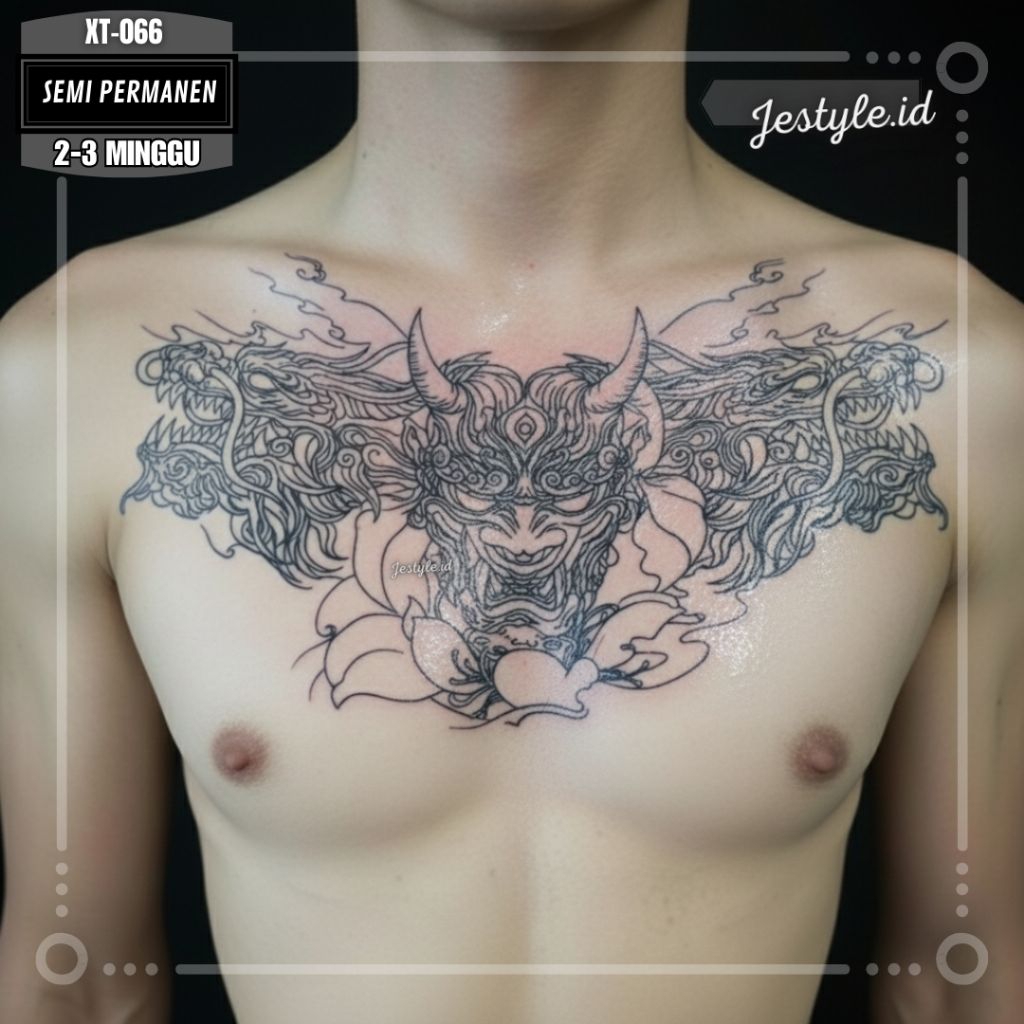 [XT-066] Tato temporer semi permanent tato Dada punggung tahan lama
