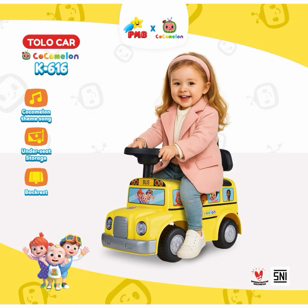 PMB Mainan Mobil Anak Tolocar Cocomelon Series - PMB Toys K616