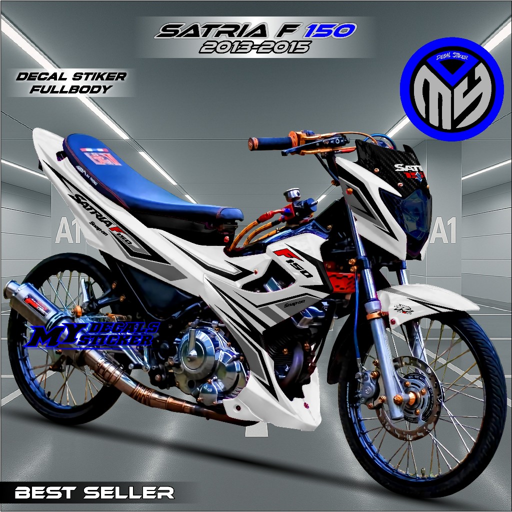 Decal Stiker Satria Fu 2014-2015 Fullbody Racing- Striping Full Body Motor Suzuki Satria Fu Facelift